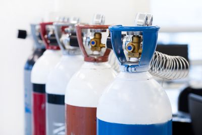 Gas cylinders in a lab
